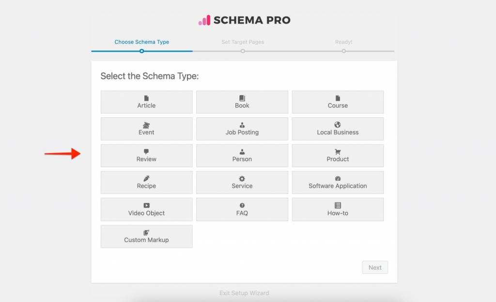 Select schema type