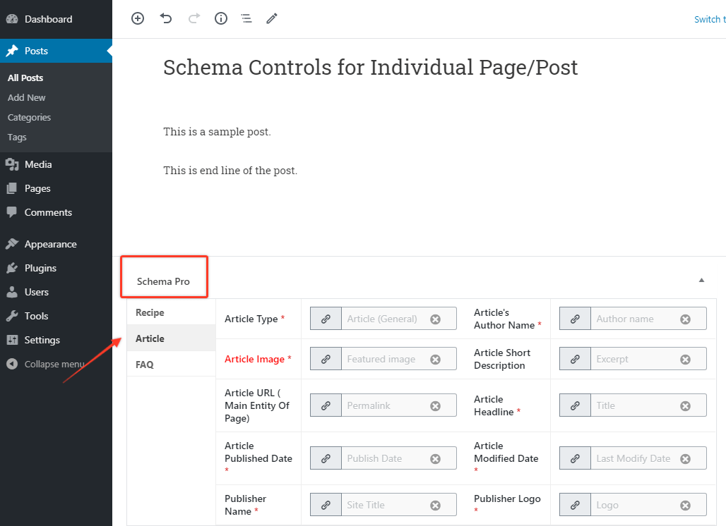 Schema Page Configure Schema on a Single Page/Post - Schema Pro