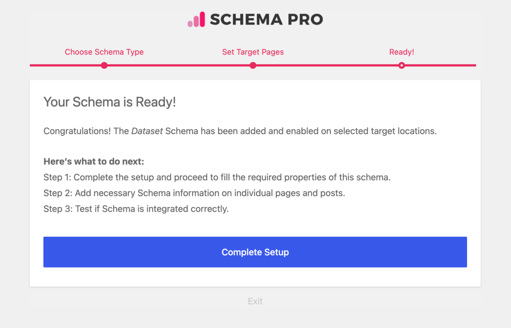 Schema Markup for a Dataset Page complete setup