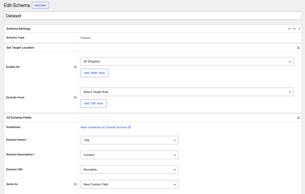 dataset schema