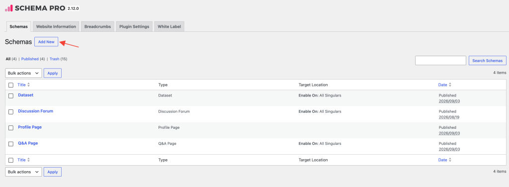 add new schema